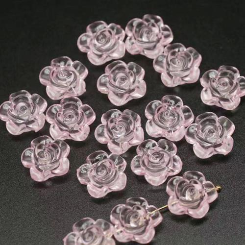 Transparent Acrylic Beads, Rose, DIY 12mm 