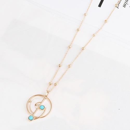 Zinc Alloy Necklace, with turquoise & White Shell, fashion jewelry & for woman Approx 50 cm 