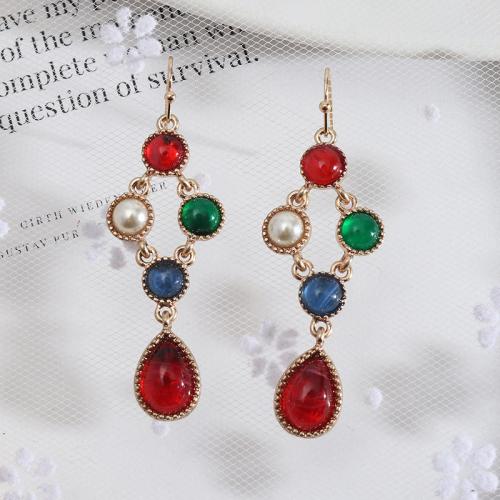 Zinc Alloy Drop Earring, with Agate, fashion jewelry & for woman 