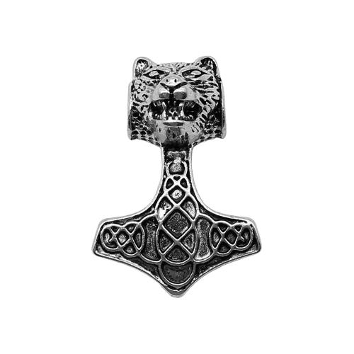 Zinc Alloy Jewelry Beads, Hammer of Thor, antique silver color plated, DIY 
