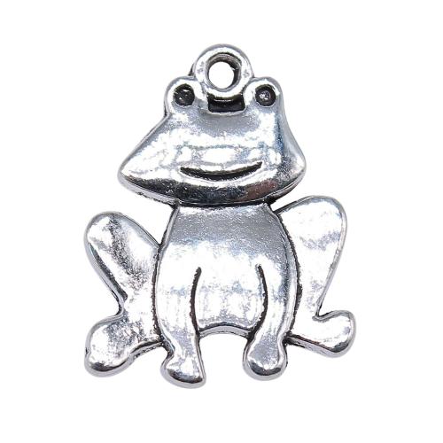 Zinc Alloy Animal Pendants, Frog, antique silver color plated, DIY 