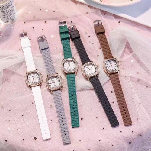Women Wrist Watch, PU Rubber, with Glass & Zinc Alloy, fashion jewelry & Chinese movement & for woman & waterproof Dial straight diameter of about 3.5cm about 0.8cm; Strap about 1.8cm. Approx 25 cm 