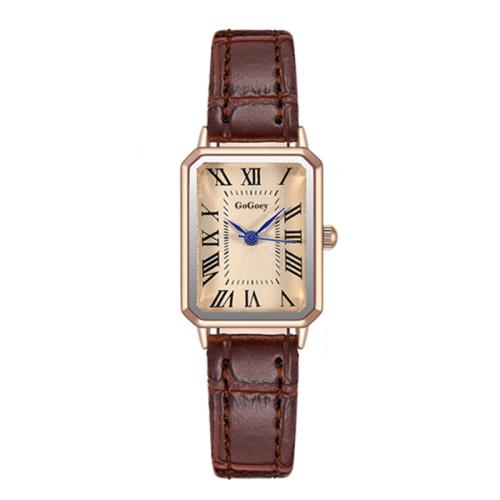 Women Wrist Watch, PU Leather, with Glass & Zinc Alloy, fashion jewelry & Chinese movement & for woman & waterproof Dial straight diameter about about 0.8cm; Strap about 1.2cm. Approx 21 cm 
