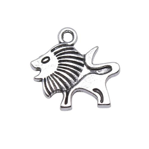 Zinc Alloy Animal Pendants, Lion, antique silver color plated, DIY [