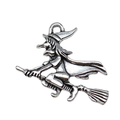 Character Shaped Zinc Alloy Pendants, Sorcerer, antique silver color plated, DIY [