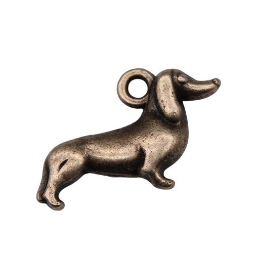 Zinc Alloy Animal Pendants, Dog, antique bronze color plated, DIY [