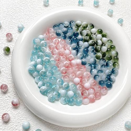 Zwei-Ton Murano Perlen, Lampwork, rund, DIY, keine, 8mm, Bohrung:ca. 1.6mm, 10PCs/Tasche, verkauft von Tasche