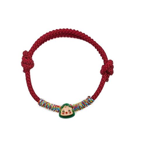 corde de coton bracelet, avec alliage de zinc, Zongzi, fait à la main, unisexe & tressé, plus de couleurs à choisir Environ 6-8 pouce, Vendu par PC[