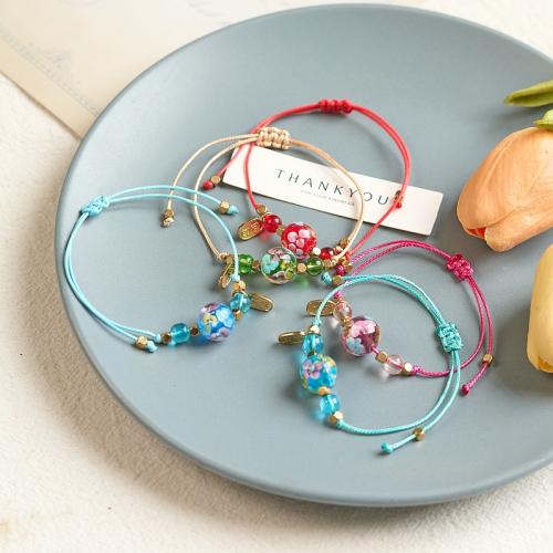 chalumeau bracelet, avec cordon de polyester & alliage de zinc, fait à la main, bijoux de mode & unisexe, plus de couleurs à choisir Environ 6-10 pouce, Vendu par PC[
