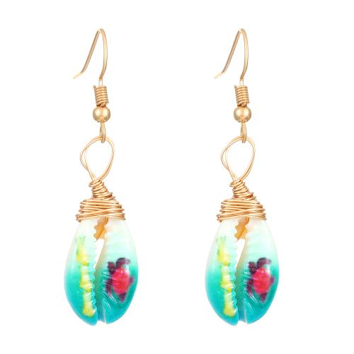 Seashell Earrings, Shell, gold color plated, fashion jewelry & for woman 