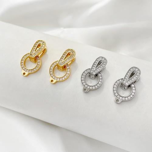 Brass Fold Over Clasp, plated, DIY & micro pave cubic zirconia 