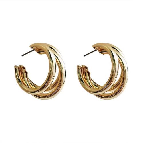 clou d'oreille en alliage zinc, alliage de zinc, bijoux de mode & pour femme, doré, 23mm, Vendu par paire[