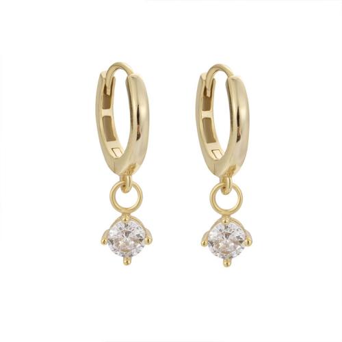Silver Earring Zircon pavent Sterling, Argent sterling 925, bijoux de mode & pavé de micro zircon & pour femme Vendu par paire