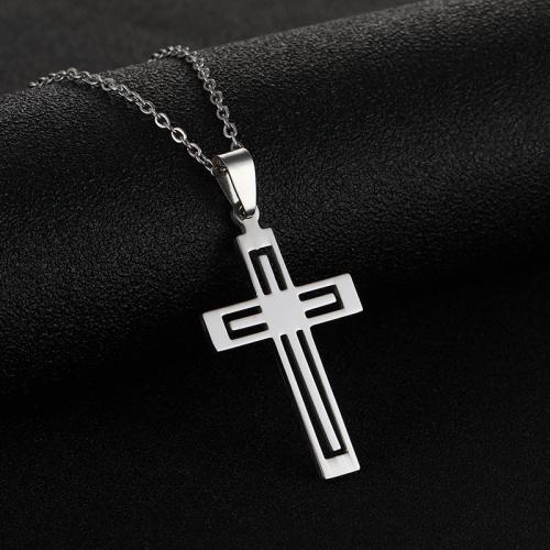 Titanium Steel Jewelry Necklace, Cross, plated, Unisex cm 
