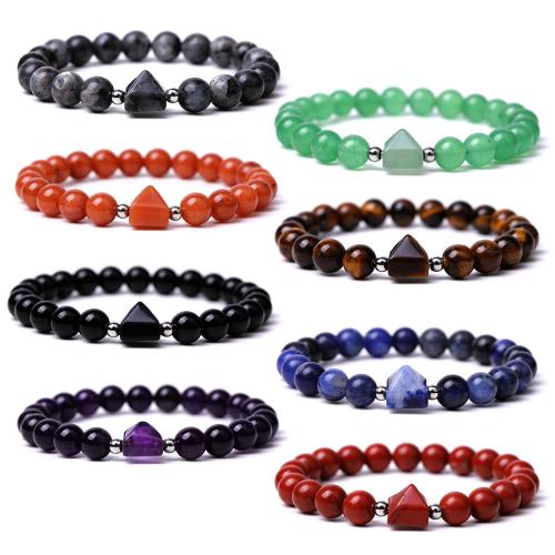 Bracelets en pierres précieuses, pierre gemme, Rond, fait à la main, bijoux de mode & différents matériaux pour le choix Environ 18.5-19 cm, Vendu par PC