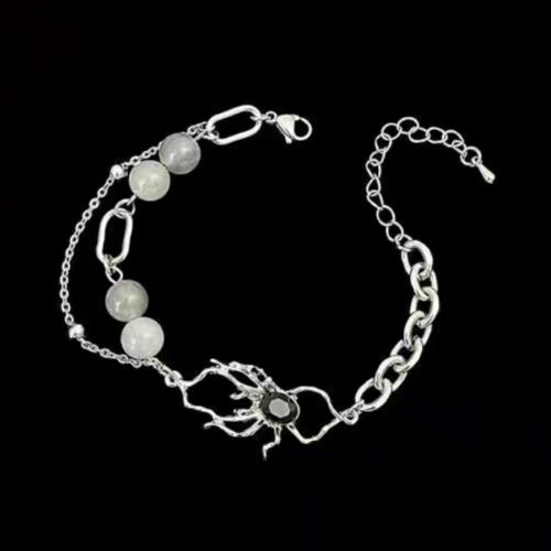 Titane bracelet en acier et bracelet, Acier titane, avec verre, avec 5cm chaînes de rallonge, bijoux de mode & pour femme, couleur originale Environ 16 cm, Vendu par PC