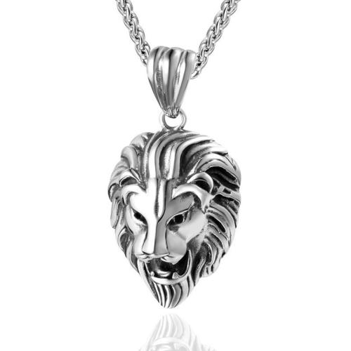 Zinc Alloy Necklace, Lion, fashion jewelry & Unisex Approx 60 cm 