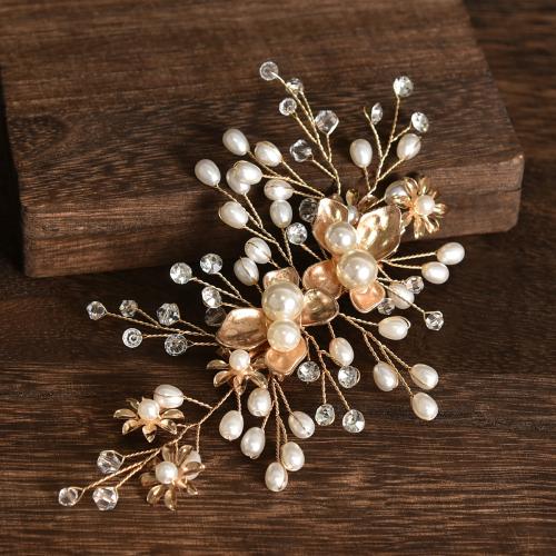 Alligator Hair Clip, Zinc Alloy, with Crystal & Plastic Pearl, fashion jewelry & for woman 