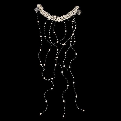 Headband, Iron, with Plastic Pearl, fashion jewelry & for woman 