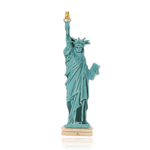 Broche de joyería de la aleación del cinc, aleación de zinc, lady Liberty, chapado en color dorado, para mujer & esmalte, azul, 23x72mm, Vendido por UD