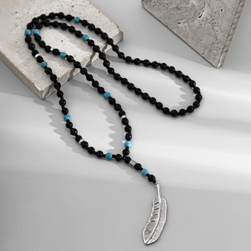 Gemstone Necklaces, Lava, with Seedbead & turquoise & Zinc Alloy, fashion jewelry 