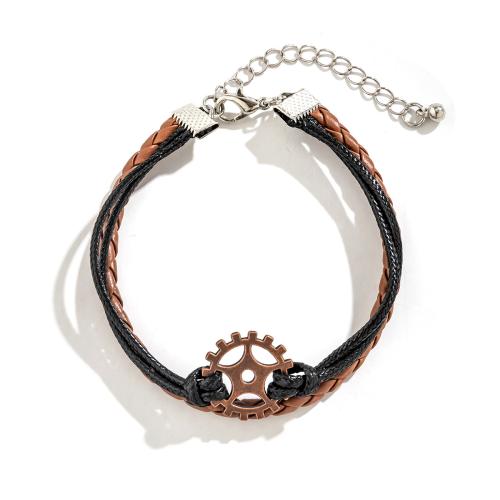 PU Leather Cord Bracelets, with Zinc Alloy, fashion jewelry, mixed colors 