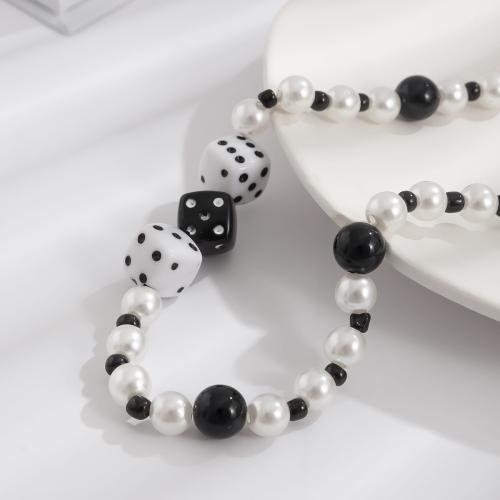 Collar de acrílico, Perlas plásticas, con Seedbead & Acrílico, con 7cm extender cadena, Joyería, color mixto, longitud:40 cm, Vendido por UD