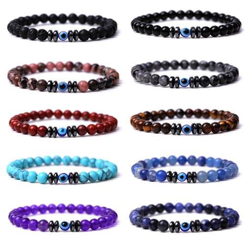 Bracelets en pierres précieuses, rhodonite, avec fil élastique, fait à la main, bijoux de mode & différents matériaux pour le choix & unisexe Environ 17.5-18 cm, Vendu par PC