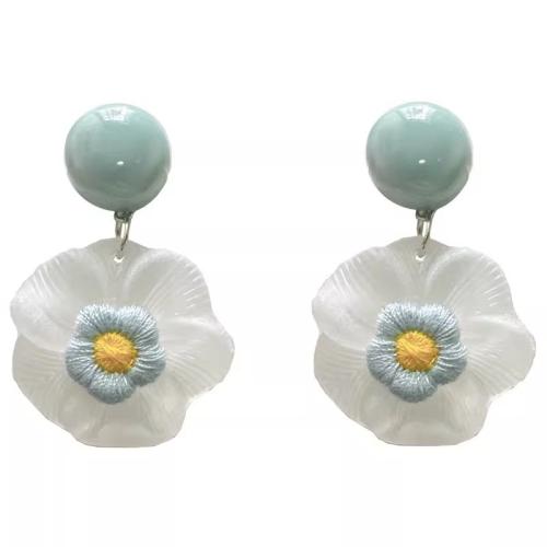 Kunststoff Stud Ohrring, Blume, handgemacht, Modeschmuck & für Frau, keine, 47x30mm, verkauft von Paar