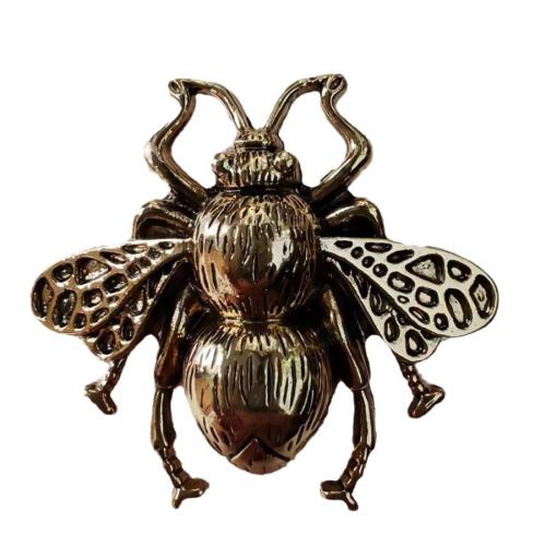 Zinc Alloy Jewelry Brooch, Bee, plated, for woman, khaki 