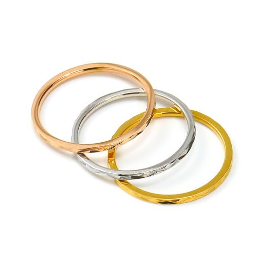 Stainless Steel Finger Ring, 304 Stainless Steel, Round, Vacuum Ion Plating, for woman 