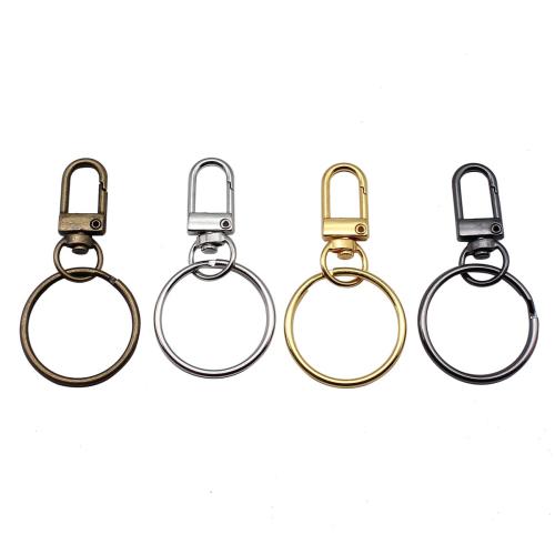 Zinc Alloy Key Clasp Finding, with Iron, Round, plated, DIY 30mm 
