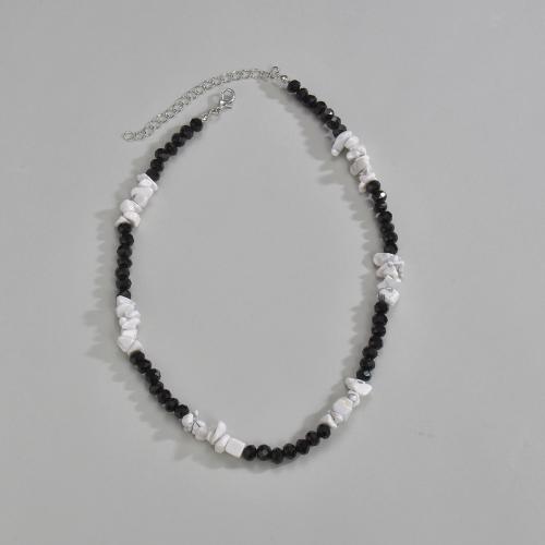 Collier en cristal, avec Gravier naturel, avec 6cm chaînes de rallonge, bijoux de mode & pour femme Environ 38 cm, Vendu par PC