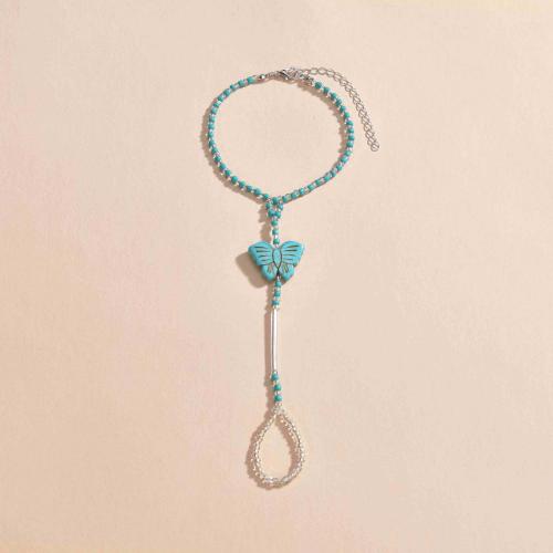 Bracelet de cheville mode Toe, Seedbead, avec turquoise, bijoux de mode & pour femme, Vendu par PC