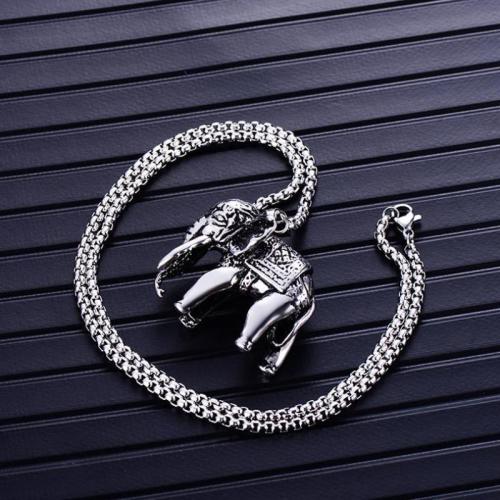 Zinc Alloy Necklace, Elephant, fashion jewelry & Unisex Approx 60 cm 