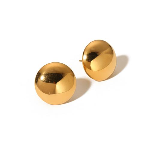 Stainless Steel Stud Earring, 304 Stainless Steel, 18K gold plated, fashion jewelry & for woman, golden, 19.2mm 