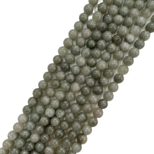Perle de jade de Birmanie, Rond, DIY & normes différentes pour le choix, gris, Vendu par brin