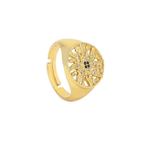 Cubic Zirconia Micro Pave Brass Finger Ring, plated, Adjustable & fashion jewelry & micro pave cubic zirconia & for woman Inner Approx 17mm 