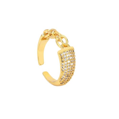 Cubic Zirconia Micro Pave Brass Finger Ring, plated, Adjustable & fashion jewelry & micro pave cubic zirconia & for woman Inner Approx 17mm 