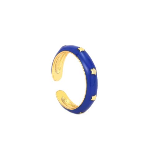 Brass Finger Ring, gold color plated, Adjustable & fashion jewelry & for woman & enamel Inner Approx 17mm 