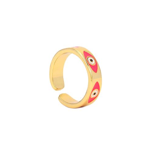 Палец кольцо-латунь, Латунь, плакирован золотом, Регулируемый & ювелирные изделия моды & Женский & эмаль, Много цветов для выбора, внутренний диаметр:Приблизительно 17mm, продается PC