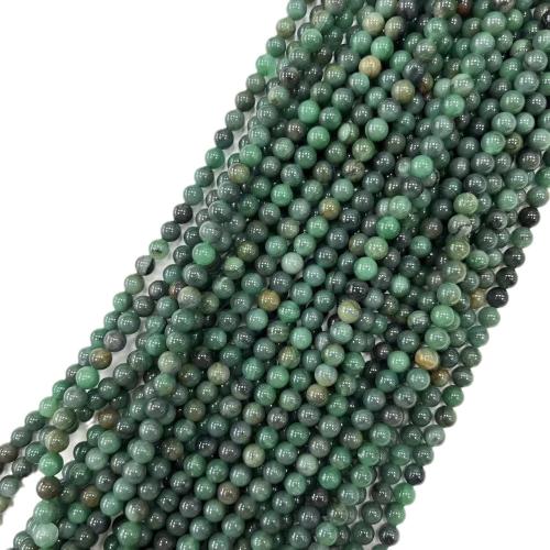 Afrikanische Jade, rund, DIY, grün, 8mm, ca. 47PCs/Strang, verkauft von Strang