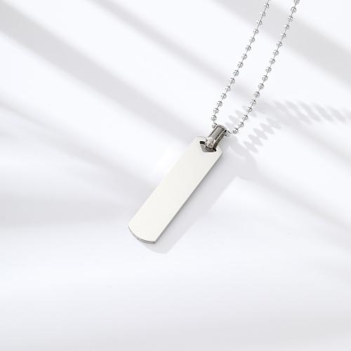 Titanium Steel Jewelry Necklace, Rectangle, polished, Unisex 