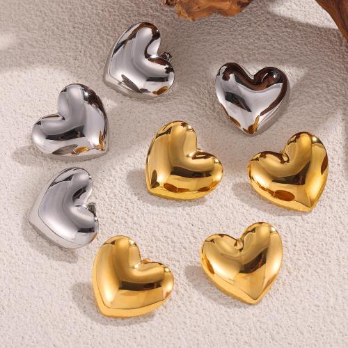 Titan Stahl Ohrringe, Titanstahl, Herz, plattiert, Modeschmuck, keine, 28x27mm, verkauft von Paar