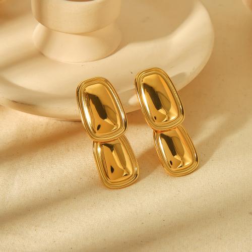 Titanium Steel Earrings, gold color plated, fashion jewelry, gold 