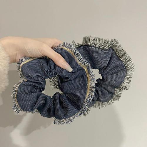 Hair Scrunchies, Denim, with Rubber Band, handmade, for woman 