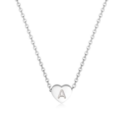 Stainless Steel Jewelry Necklace, 304 Stainless Steel, with 5cm extender chain, Heart, fashion jewelry & Unisex original color Approx 45 cm 