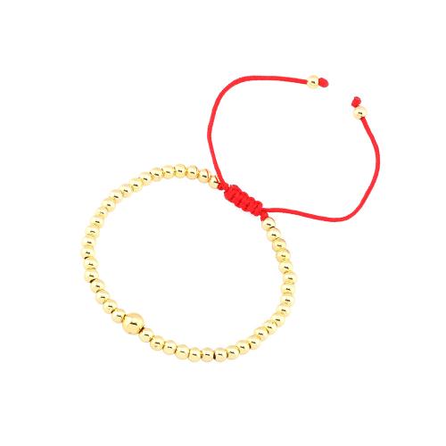 Brass Bracelets, with Knot Cord, Round, plated, Adjustable & fashion jewelry & for woman Approx 16-17 cm 