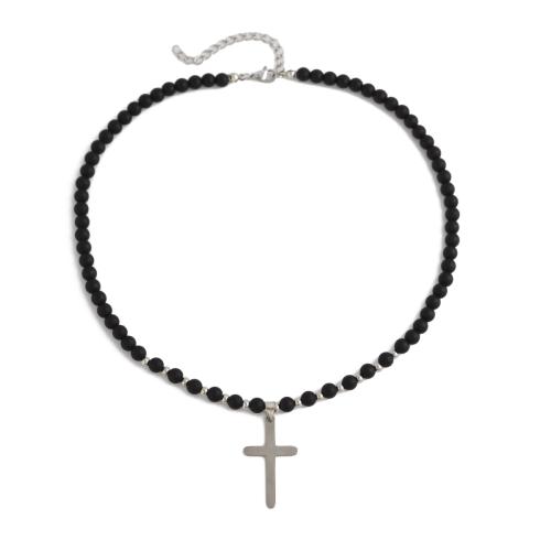 CCB Collar de la joyería, Plástico, con Partículas de acero & plástico recubierto de cobre, con 7cm extender cadena, Negro, longitud:48 cm, Vendido por UD