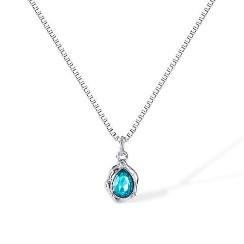 Cubic Zirconia Stainless Steel Necklace, 304 Stainless Steel, with Cubic Zirconia, with 5cm extender chain, fashion jewelry & for woman, original color .5 cm 